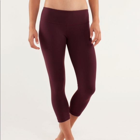 lululemon athletica Pants - Lululemon Wunder Under Crop | Bordeaux Drama